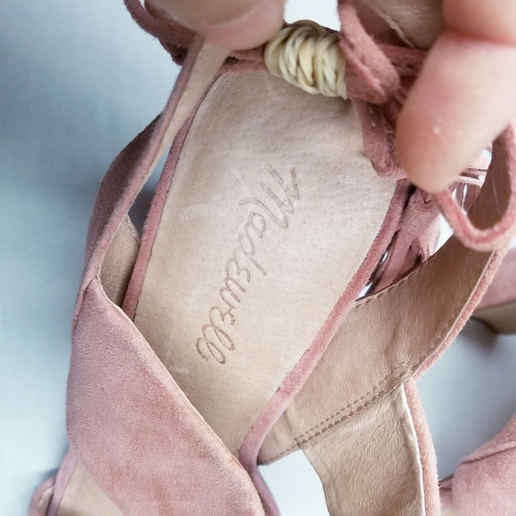 Madewell | Blush Suede‎ Strap Heel Sandals 7.5 - Picture 9 of 9